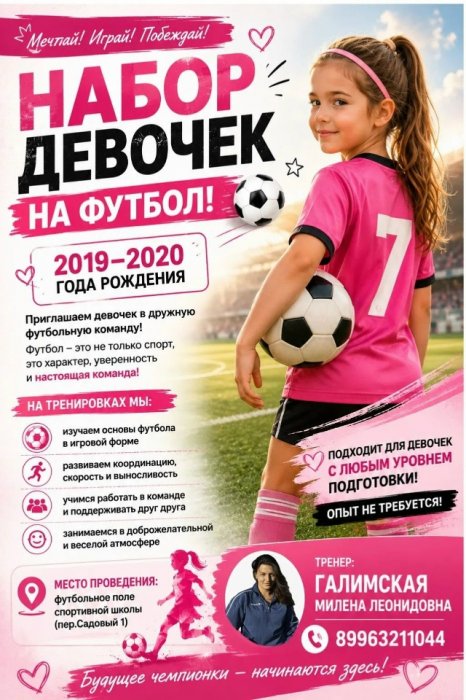 Запись на отделение "Футбол" (девочки)